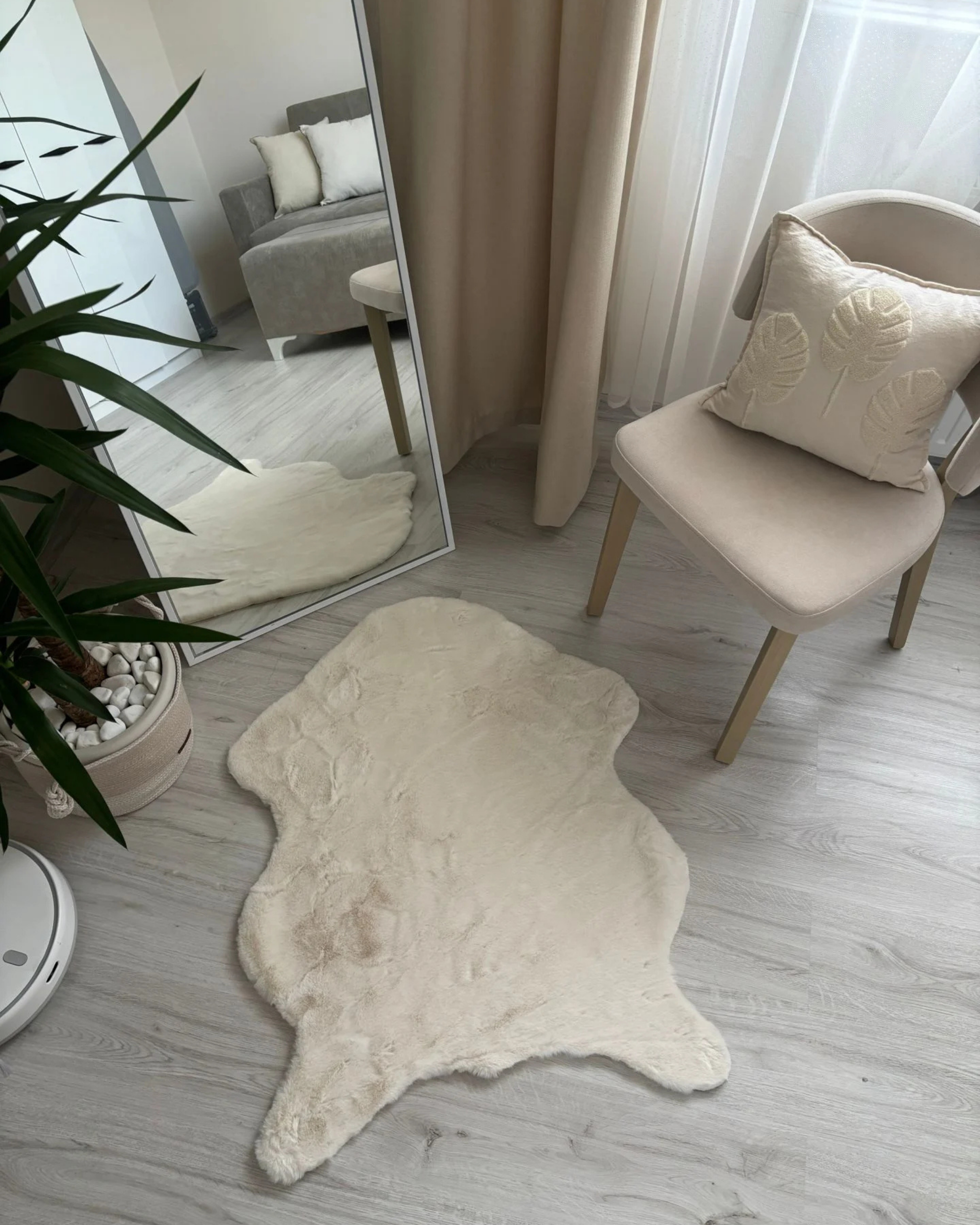 Softopia Halı Softy Bej Tavşan Post Yumuşak Dokulu Post Halı