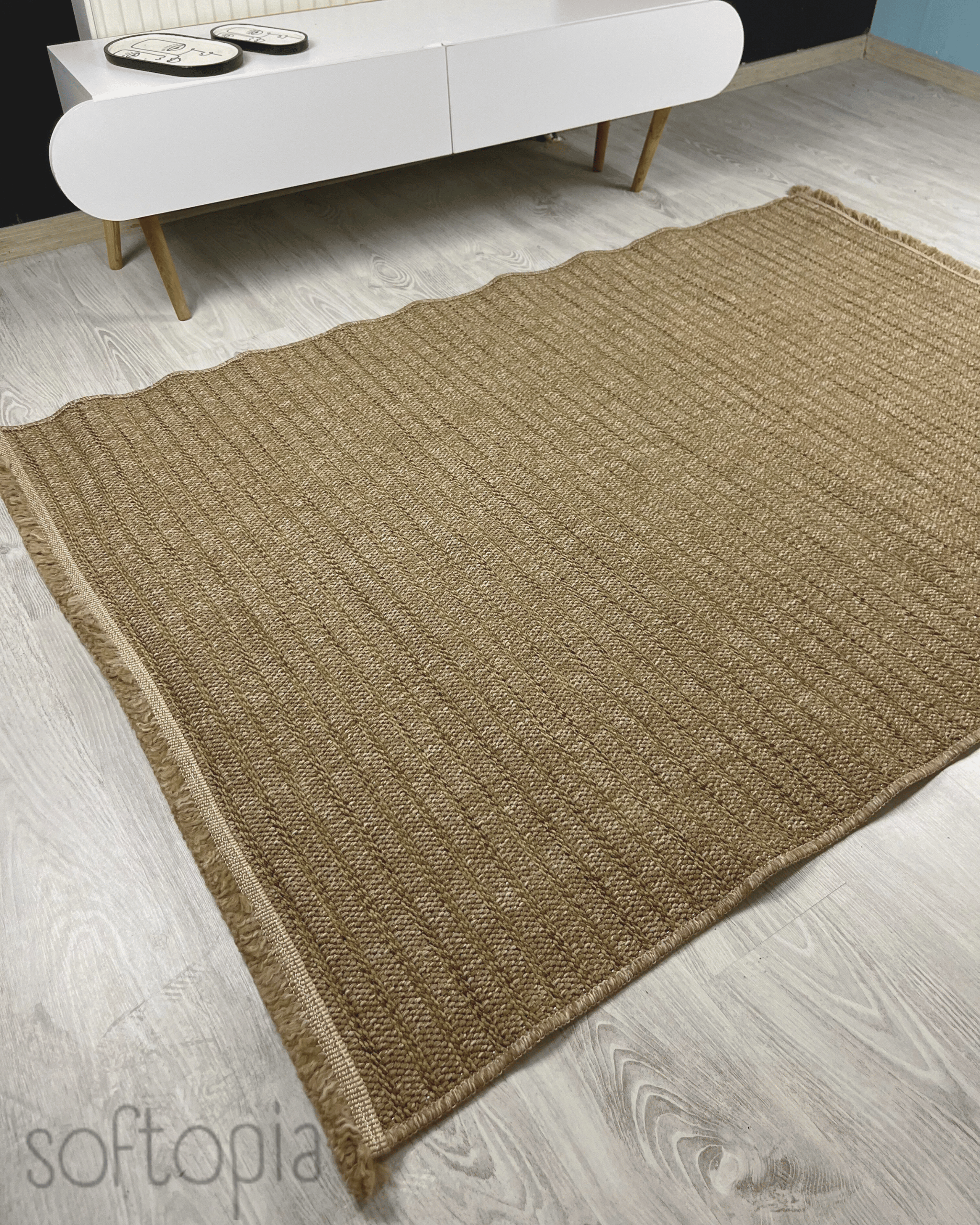 Softopia Halı Natural N04 Kahverengi Makinede Yıkanabilir Yumuşak Sisal Halı