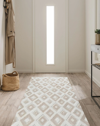 Softopia Halı Bear D528A R1015 Beyaz Shaggy Modern Halı